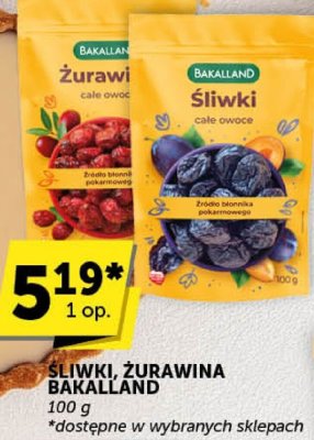 Śliwki, żurawina Bakalland promocja w ABC