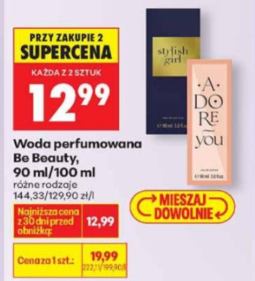 Woda perfumowana Be Beauty, 90 ml/100 ml promocja w Biedronka