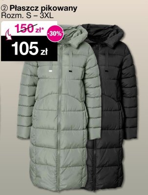 Płaszcz pikowany damski długi promocja w Woolworth