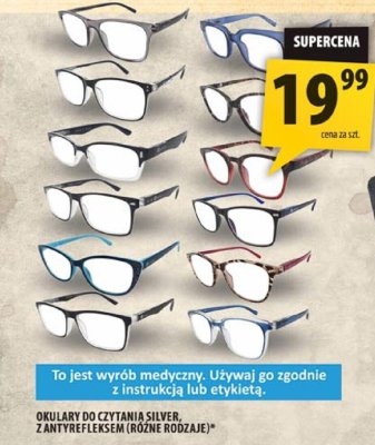 Okulary do czytania Silver z antyrefleksem (różne rodzaje) promocja w Arhelan