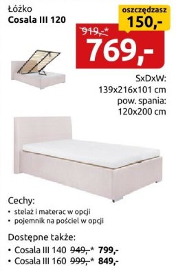 Łóżko Cosala III 120 promocja w Black Red White