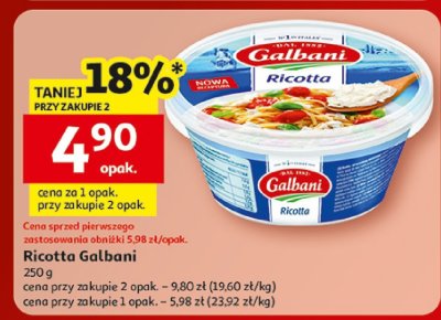 Ricotta Galbani, 250 g promocja w Auchan