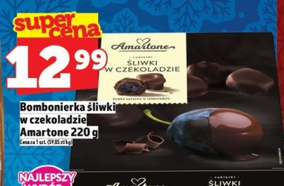 Bombonierka śliwki w czekoladzie Amarlone 220g promocja w TOPAZ