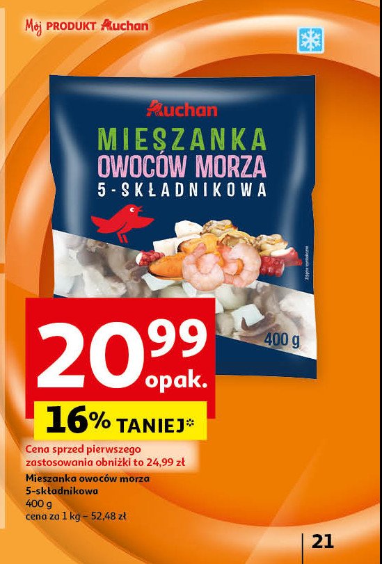 Mieszanka owoców morza 5-składnikowa Auchan promocja