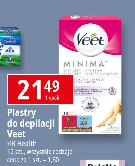 Plastry do depilacji skóra wrażliwa Veet minima promocja