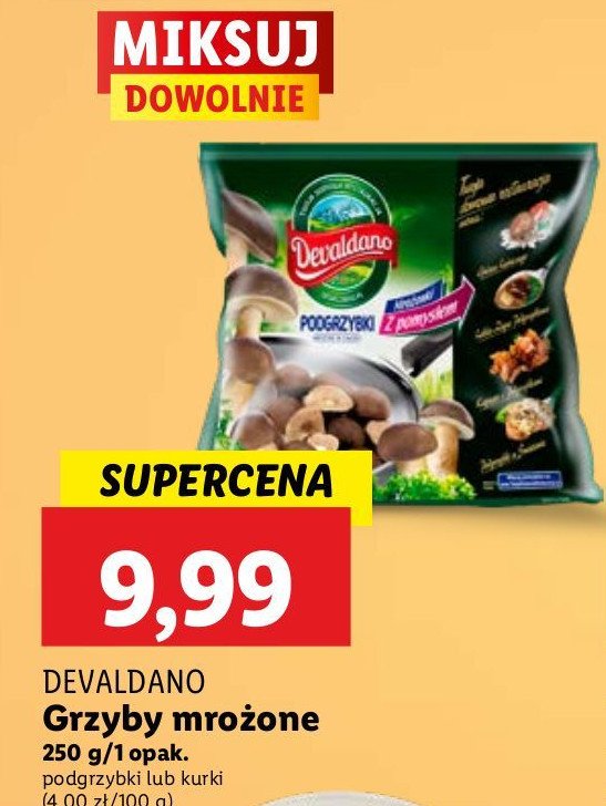 Podgrzybki mrożone Devaldano promocja w Lidl