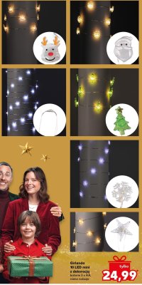 Girlanda 10 LED mini z dekoracją baterie 3 x AA, różne rodzaje promocja w Kaufland