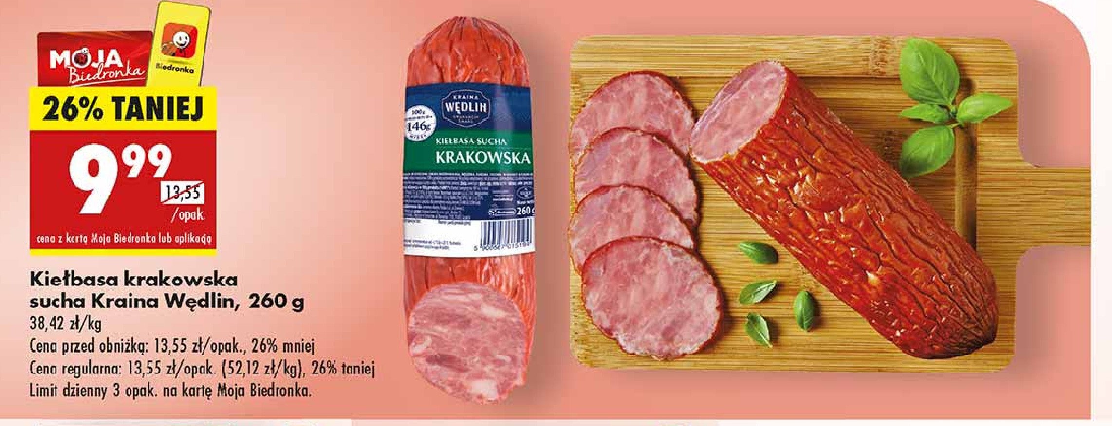 Kiełbasa krakowska sucha Kraina wędlin promocja