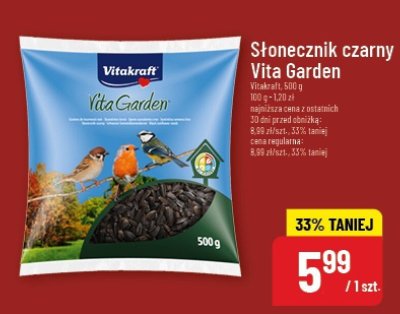 Słonecznik czarny Vita Garden Vitakraft 500g promocja w POLOmarket