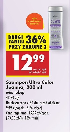 Szampon srebrne popielate odcienie blond Joanna ultra color promocja