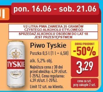 Piwo Tyskie Gronie promocja w Aldi