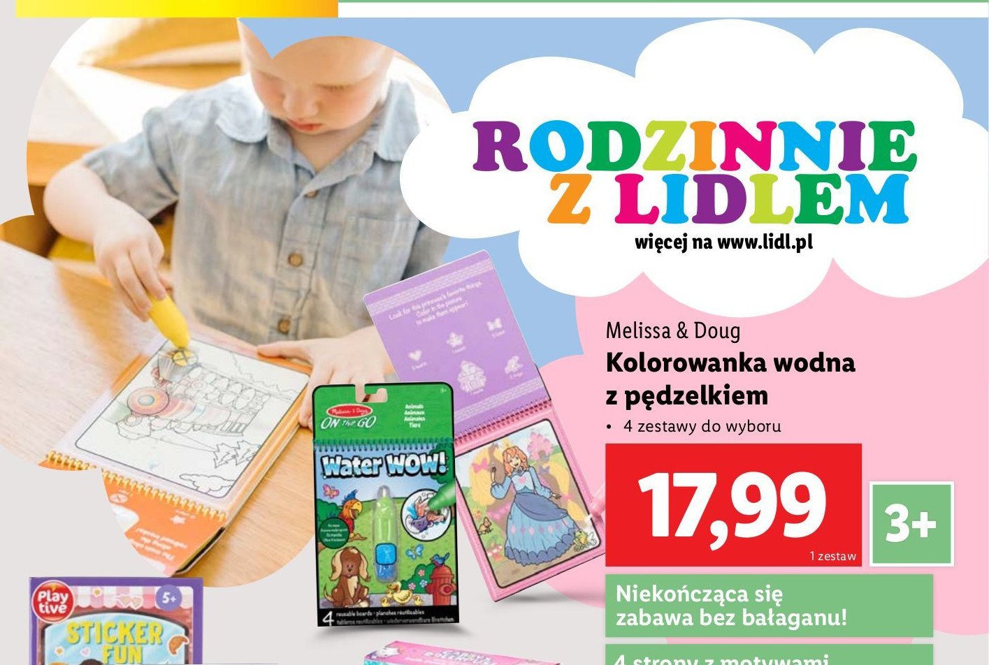 Kolorowanka wodna z pędzelkiem promocja w Lidl