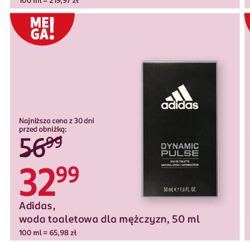 Woda toaletowa Adidas men dynamic pulse Adidas cosmetics promocja w Rossmann