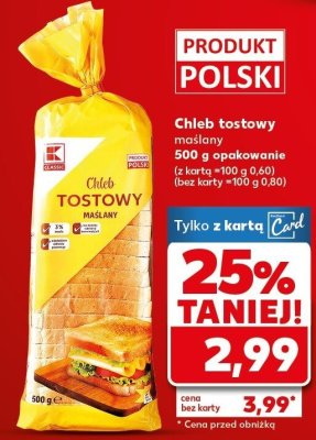 Chleb tostowy maślany  promocja w Kaufland