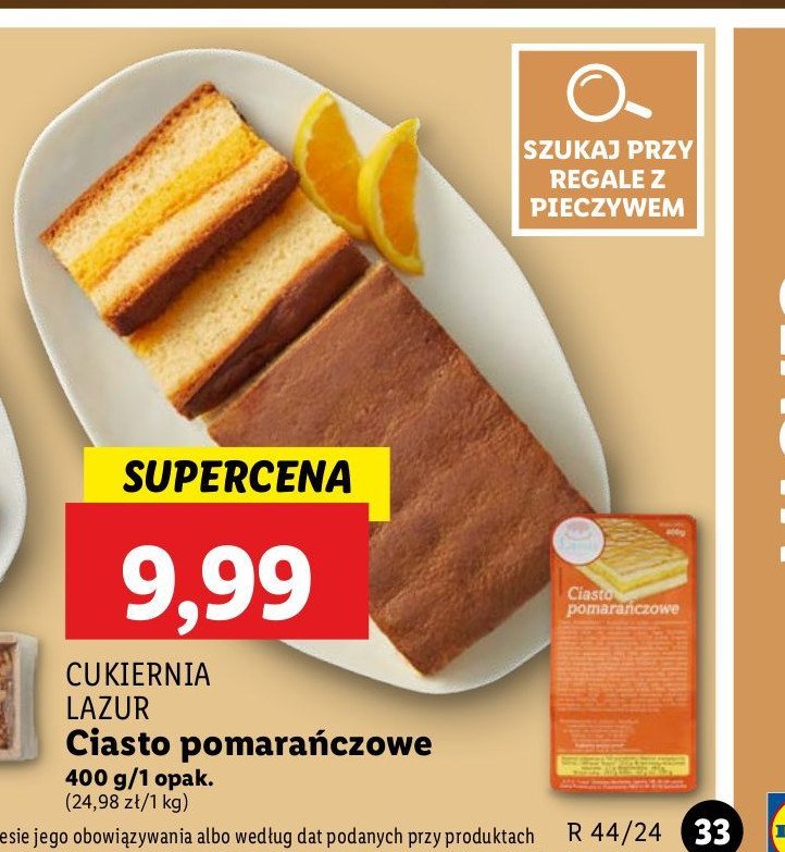 Ciasto pomarańczowe CUKIERNIA LAZUR promocja