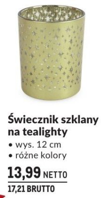 Świecznik szklany na tealighty promocja w Makro