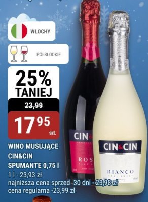 Wino musujące Cin&Cin Spumante 0,75 l promocja w bi1