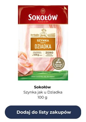 Szynka jak u Dziadka Sokołów promocja w Auchan
