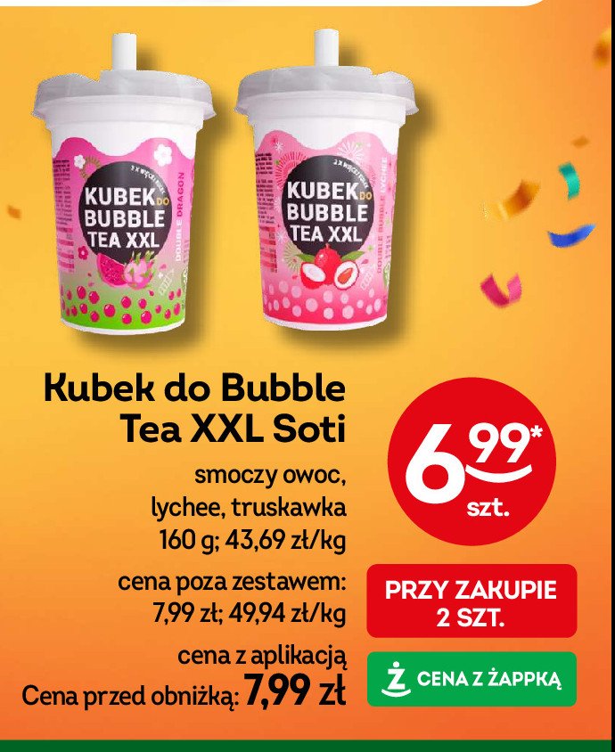 Kubek do bubble tea smoczy owoc Żabka cafe promocja w Żabka