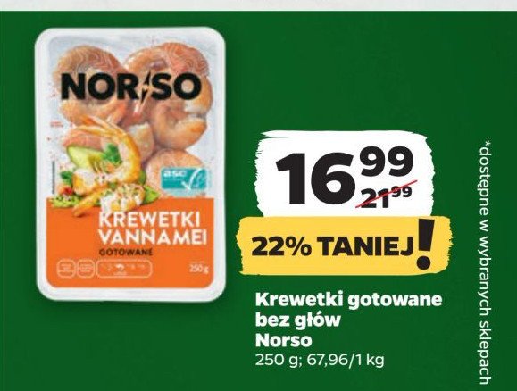 Krewetki gotowane Norso promocja