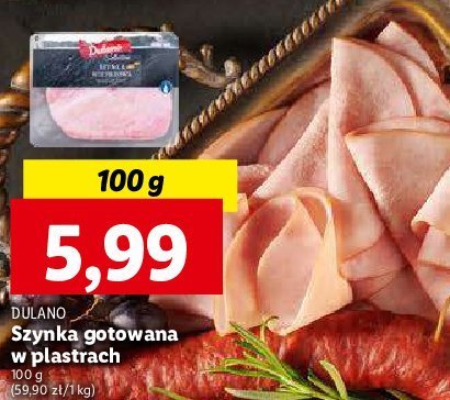 Szynka gotowana w plastrach Dulano promocja