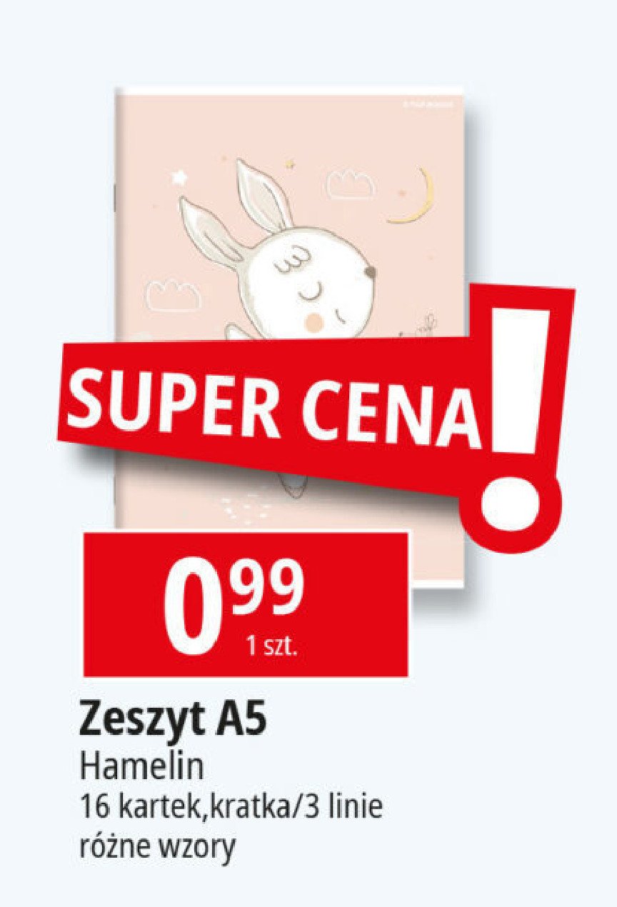 Zeszyt a5 16 kartek linia Hamelin promocja