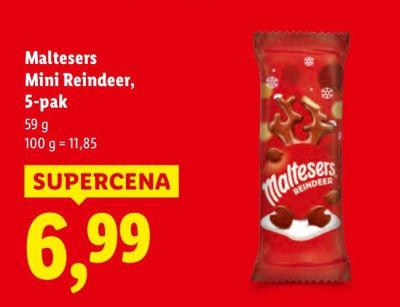 Czekolada Maltesers Mini Reindeer promocja w Lidl
