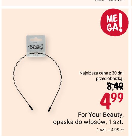 Opaska do włosów For your beauty promocja