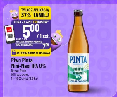 Piwo Pinta Mini-Maxi IPA 0% promocja w POLOmarket