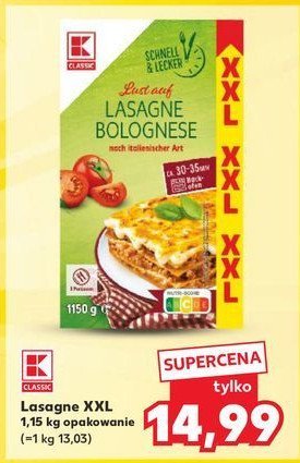 Lasagne bolognese z wieprzowiny K-classic promocja