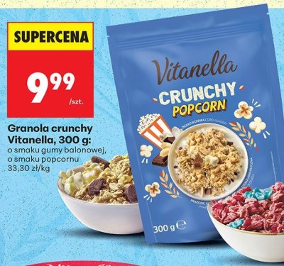 Granola crunchy o smaku popcornu 300 g promocja w Biedronka
