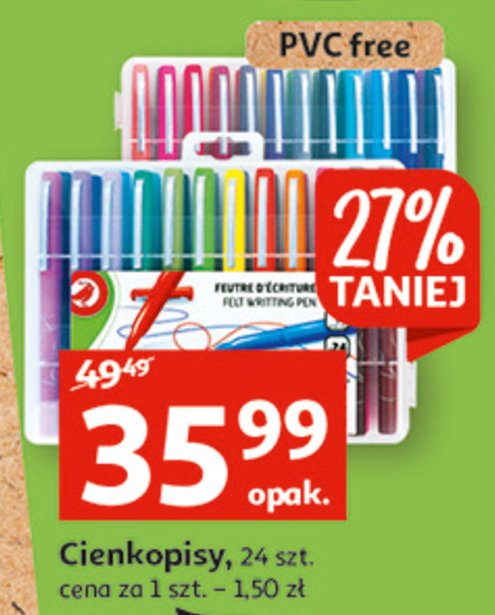 Cienkopisy mix kolor Auchan promocja