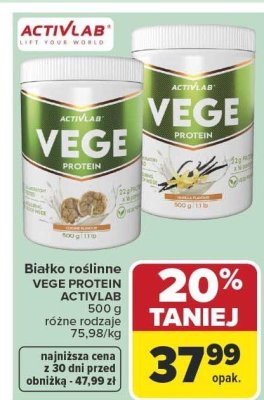 Białko roślinne VEGE PROTEIN ACTIVLAB promocja w Carrefour
