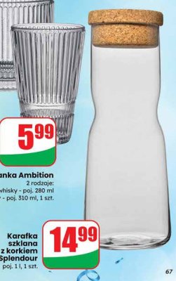 Karafka szklana z korkiem Splendour promocja w Dino