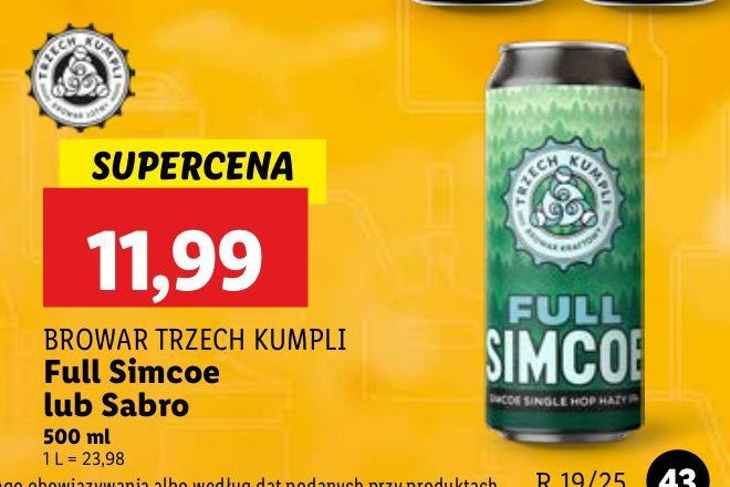 Piwo Full simcoe promocja w Lidl