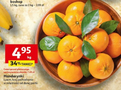 Mandarynki luzem, kraj pochodzenia w zależności od danej partii promocja w Auchan