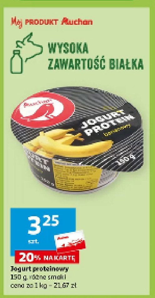Jogurt proteinowy bananowy Auchan promocja