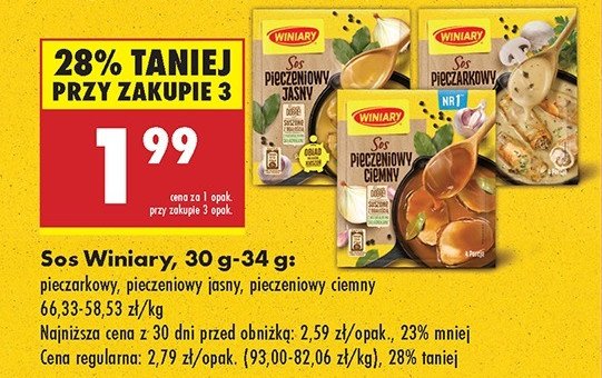 Sos pieczeniowy jasny Winiary promocja w Biedronka