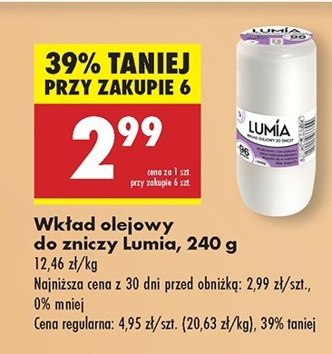 Wkład olejowy do zniczy 240 g 96 h Lumia promocja w Biedronka