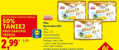 Masło ekstra 83%  promocja w Lidl