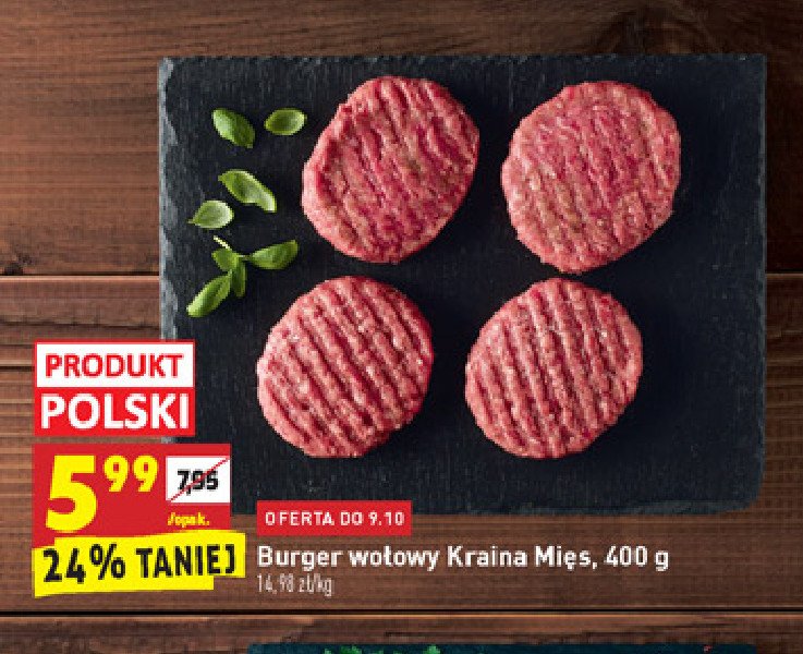 Hamburger wołowy Kraina mięs promocja