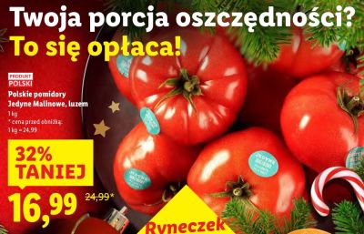Pomidory Polskie pomidory Jedyne Malinowe, luzem promocja w Lidl