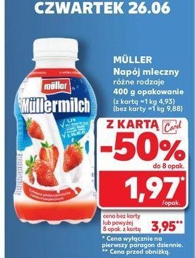Napój mleczny truskawkowy Mullermilk promocja