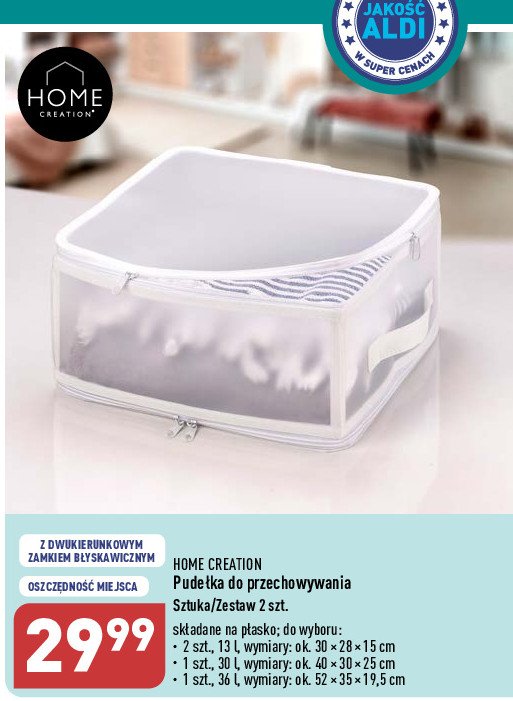 Pude艂ko do przechowywania 36 l 52 x 35 x 19.5 cm Home creation promocja