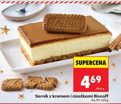 Sernik z kremem i ciastkami Biscoff promocja w Biedronka