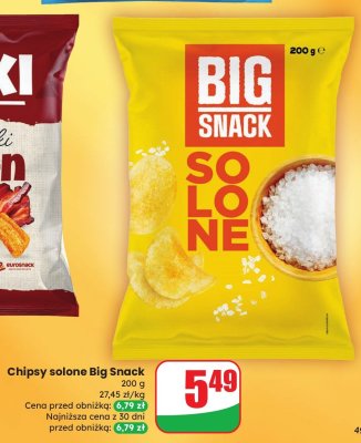 Chipsy solone Big Snack promocja w Dino