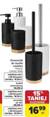 Dozownik do mydła CAMINO kolory: czarny, biały promocja w Carrefour
