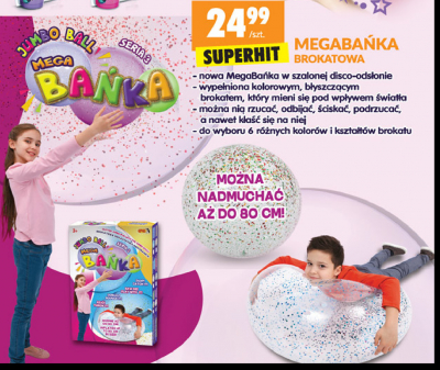 Mega bańka brokatowa 80 cm promocja