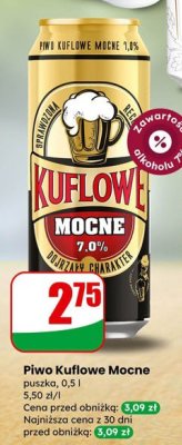 Piwo Kuflowe Mocne promocja w Dino