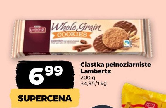 Ciastka pełnoziarniste Lambertz promocja w Netto